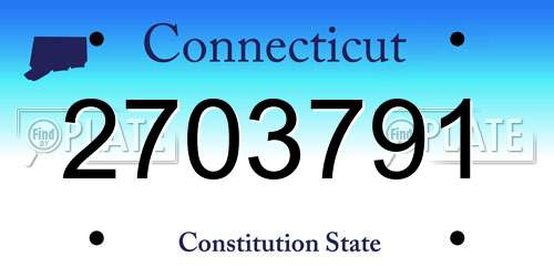 2703791 Connecticut License Plate