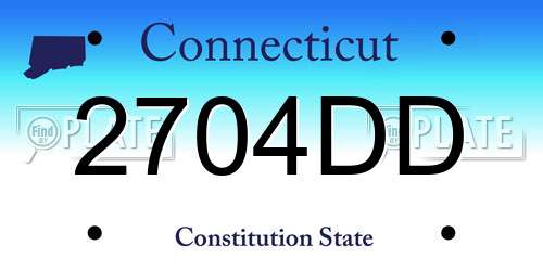 2704DD Connecticut License Plate