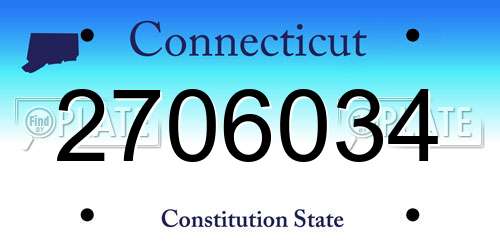 2706034 Connecticut License Plate