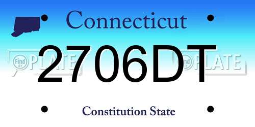 2706DT Connecticut License Plate