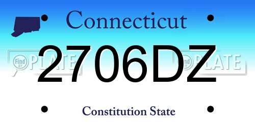 2706DZ Connecticut License Plate