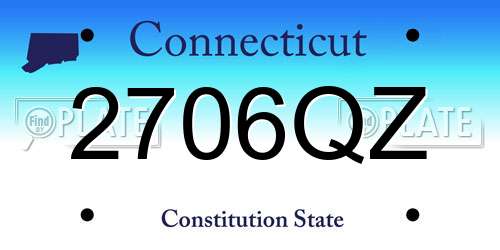 2706QZ Connecticut License Plate