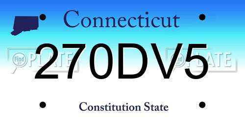 270DV5 Connecticut License Plate