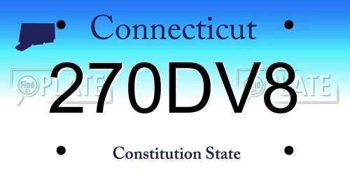 270DV8 Connecticut License Plate