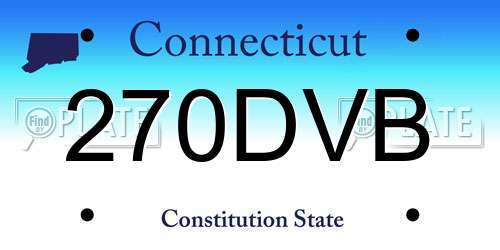 270DVB Connecticut License Plate