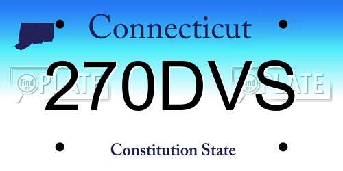 270DVS Connecticut License Plate