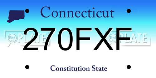 270FXF Connecticut License Plate