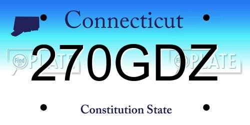 270GDZ Connecticut License Plate
