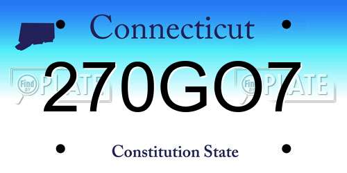 270GO7 Connecticut License Plate