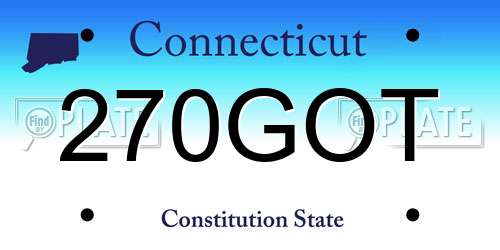 270GOT Connecticut License Plate