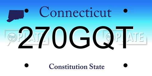 270GQT Connecticut License Plate