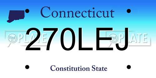 270LEJ Connecticut License Plate