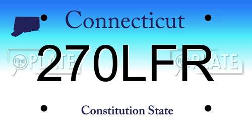 270LFR Connecticut License Plate