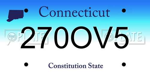 270OV5 Connecticut License Plate