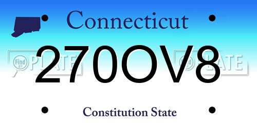 270OV8 Connecticut License Plate