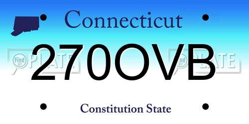 270OVB Connecticut License Plate