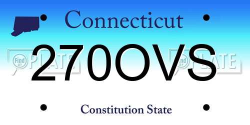 270OVS Connecticut License Plate