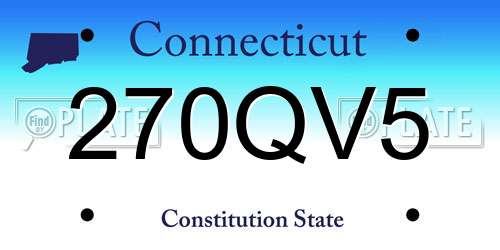 270QV5 Connecticut License Plate