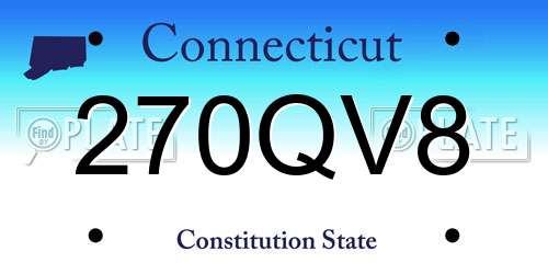 270QV8 Connecticut License Plate