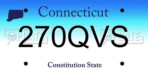 270QVS Connecticut License Plate