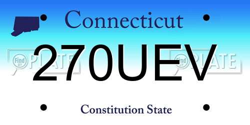270UEV Connecticut License Plate