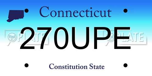 270UPE Connecticut License Plate