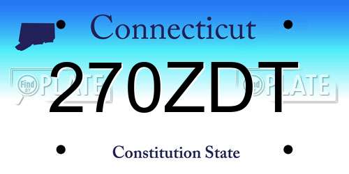 270ZDT Connecticut License Plate