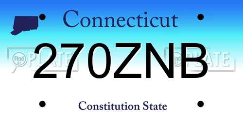 270ZNB Connecticut License Plate