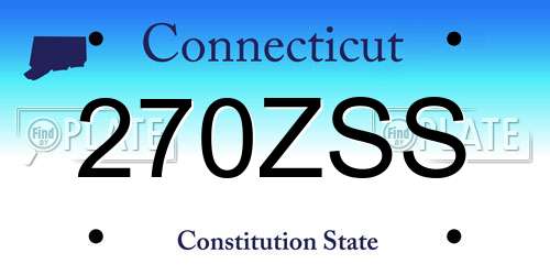 270ZSS Connecticut License Plate