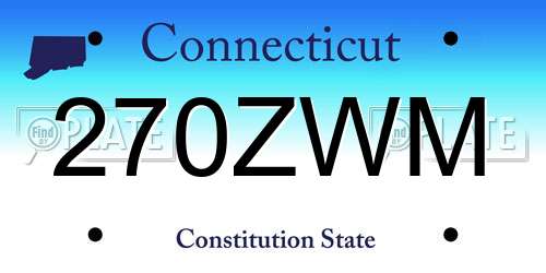 270ZWM Connecticut License Plate