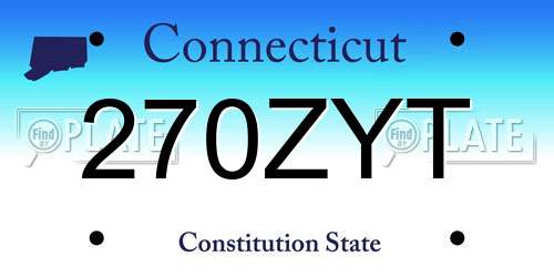 270ZYT Connecticut License Plate