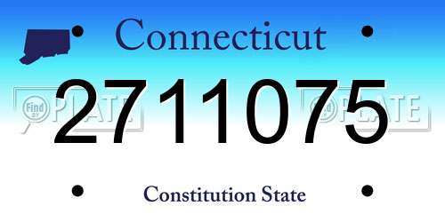 2711075 Connecticut License Plate