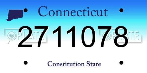 2711078 Connecticut License Plate