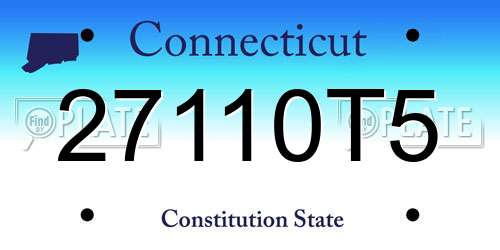 27110T5 Connecticut License Plate