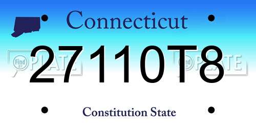 27110T8 Connecticut License Plate