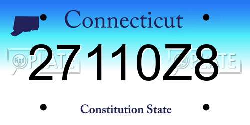 27110Z8 Connecticut License Plate