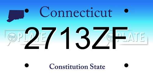 2713ZF Connecticut License Plate