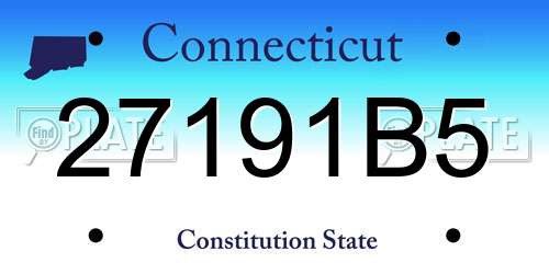 27191B5 Connecticut License Plate