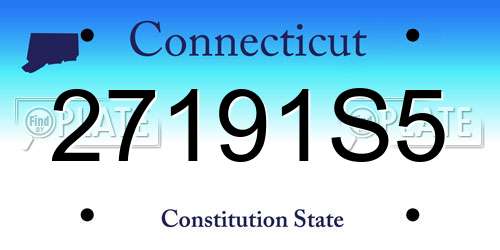 27191S5 Connecticut License Plate