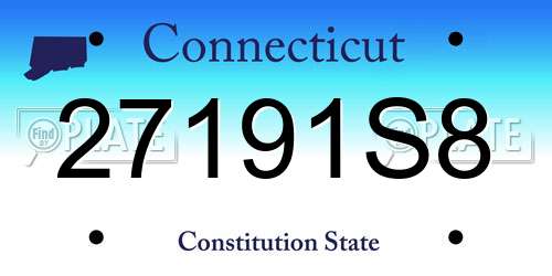 27191S8 Connecticut License Plate