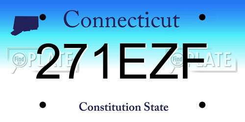 271EZF Connecticut License Plate