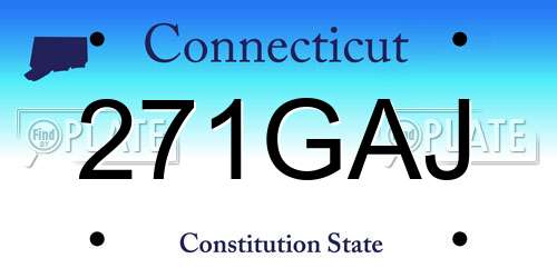 271GAJ Connecticut License Plate