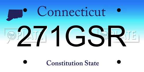 271GSR Connecticut License Plate