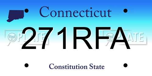 271RFA Connecticut License Plate