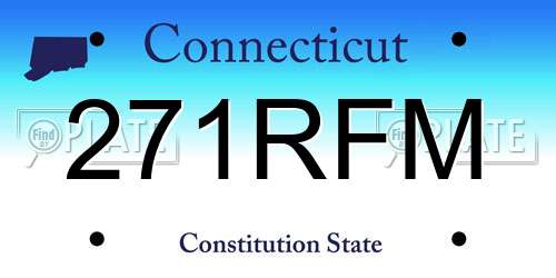 271RFM Connecticut License Plate