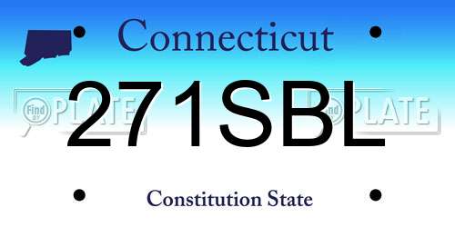 271SBL Connecticut License Plate