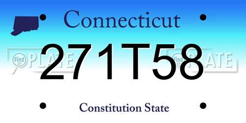 271T58 Connecticut License Plate