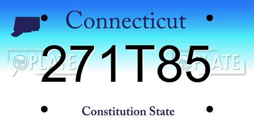 271T85 Connecticut License Plate
