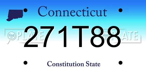 271T88 Connecticut License Plate