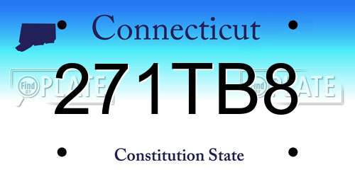 271TB8 Connecticut License Plate